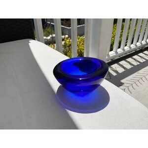 ViNtAgE Cobalt Blue 🔵Crystal Glass Votive Tealight Czech Republic
